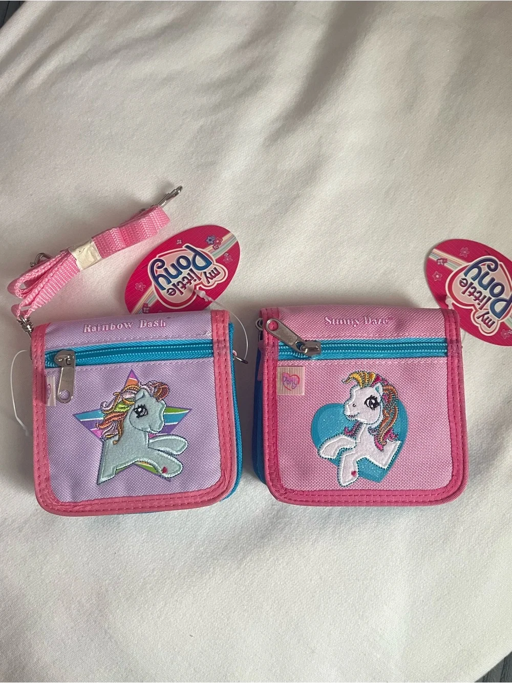 Vintage My Little Pony Pink Kids Unicorn Wallet with straps Y2K Deadstock